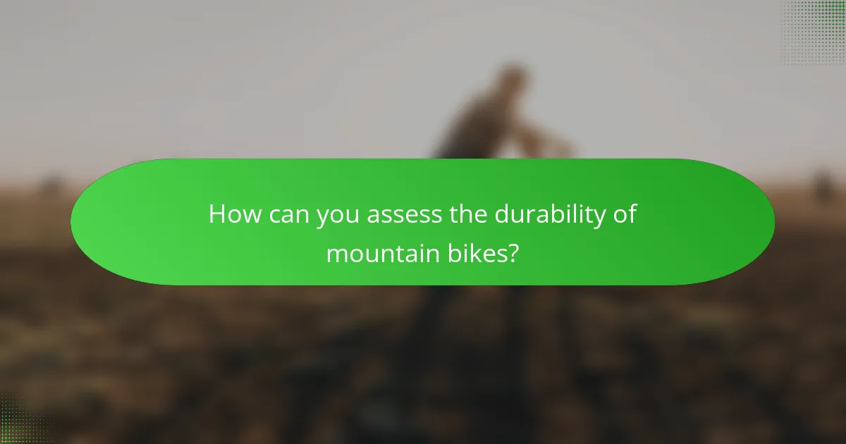 How can you assess the durability of mountain bikes?